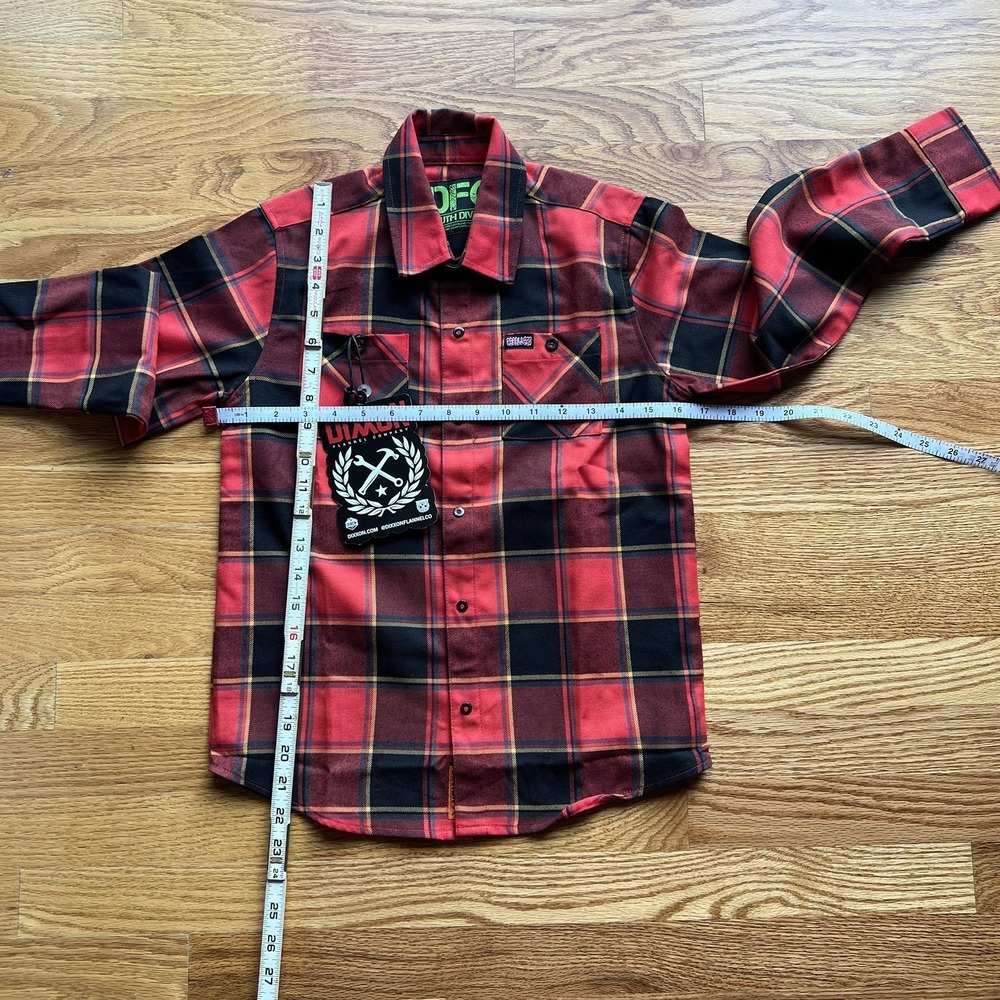 Dixxon DFC Youth‎ Division Caballero Flannel Shirt Red Plaid Boys Sz Med - Picture 8 of 12